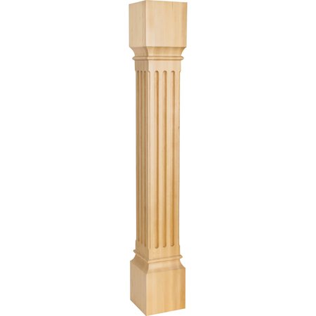 HARDWARE RESOURCES 5" Wx5"Dx35-1/2"H Rubberwood Fluted Post P27RW